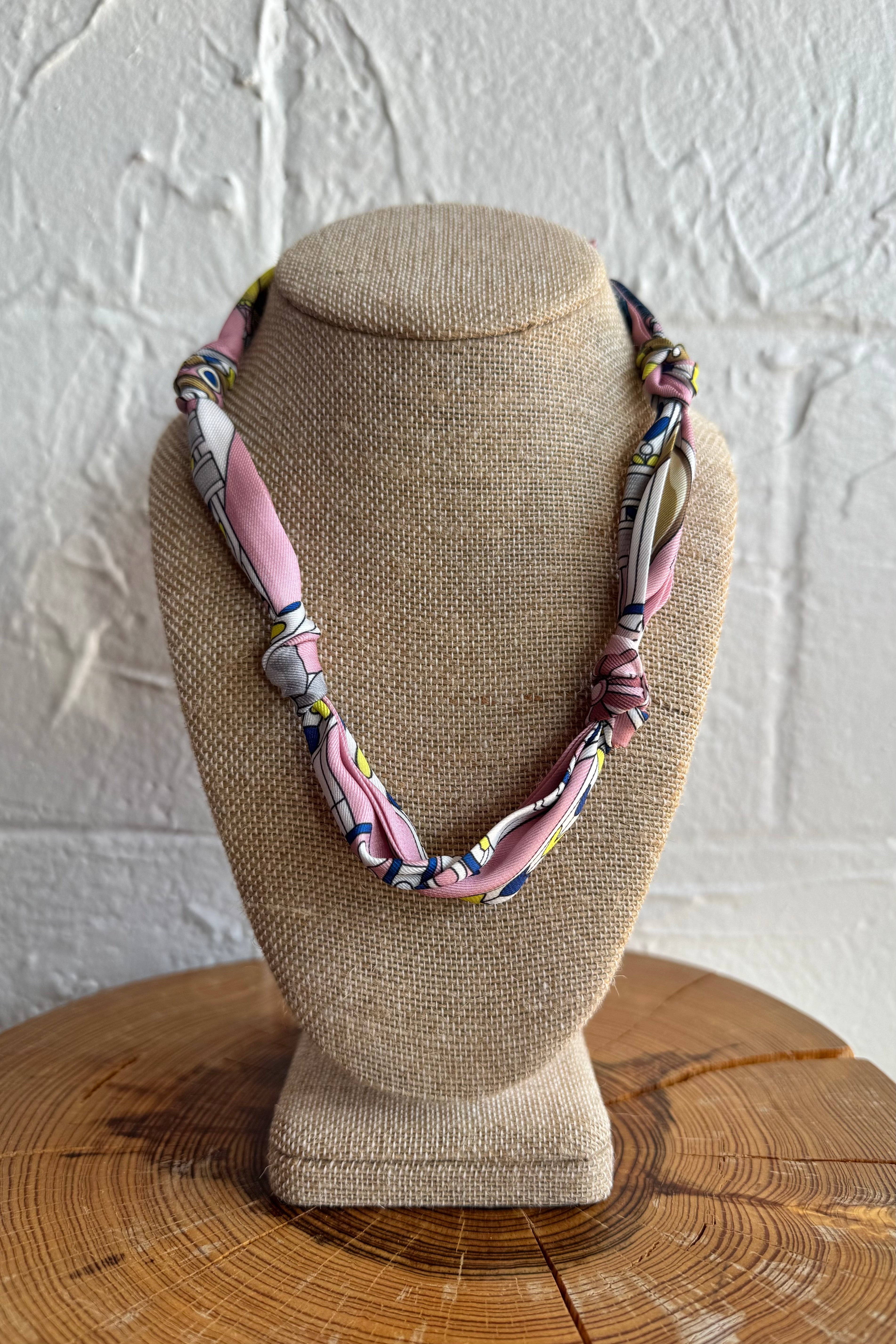 Knotted Bandana Scarf Necklace - Blush Belle