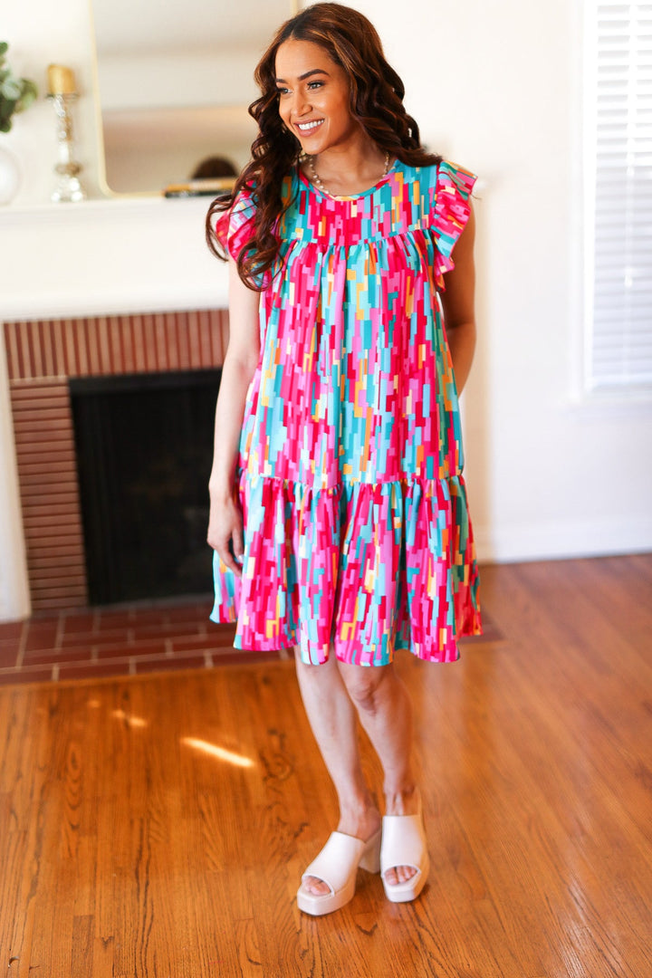 Feeling Bold Tiered Ruffle Sleeve Dress