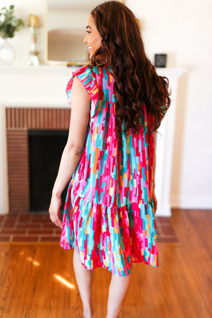 Feeling Bold Tiered Ruffle Sleeve Dress