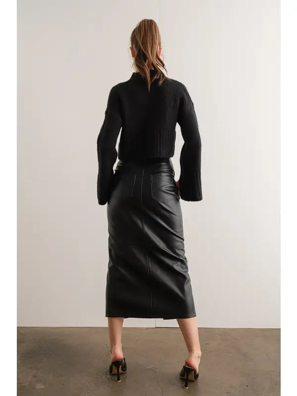 LILLI FAUX LEATHER SKIRT