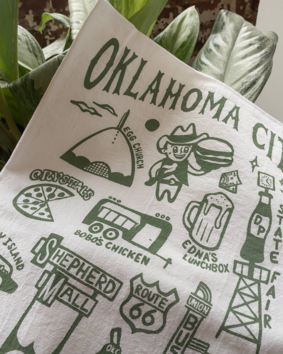 Oklahoma City Bucket List Tea Towel