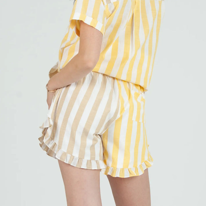 Cape Cod Striped Ruffle Shorts