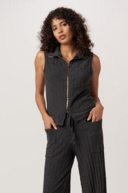 PROJECT SOCIAL T | Wishing Well Zip Front Rib Top