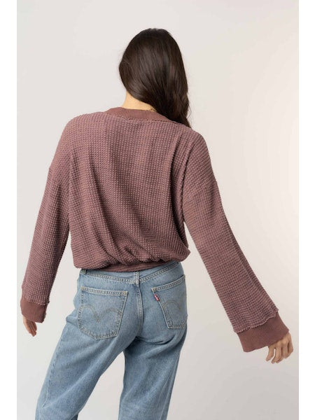 PROJECT SOCIAL T | JUSTINA BRUSHED THERMAL V-NECK PULLOVER