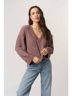Justina Brushed Thermal V-Neck Pullover