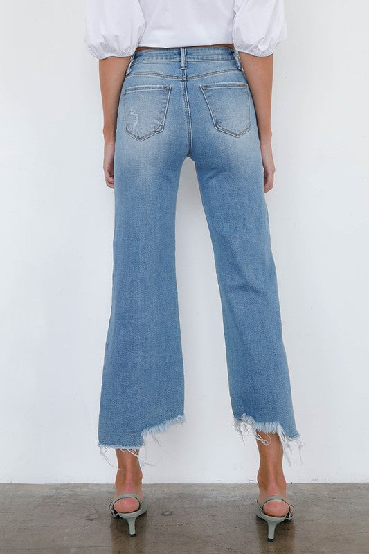 Insane Gene: HIGH RISE WIDE LEGE ANKEL JEANS