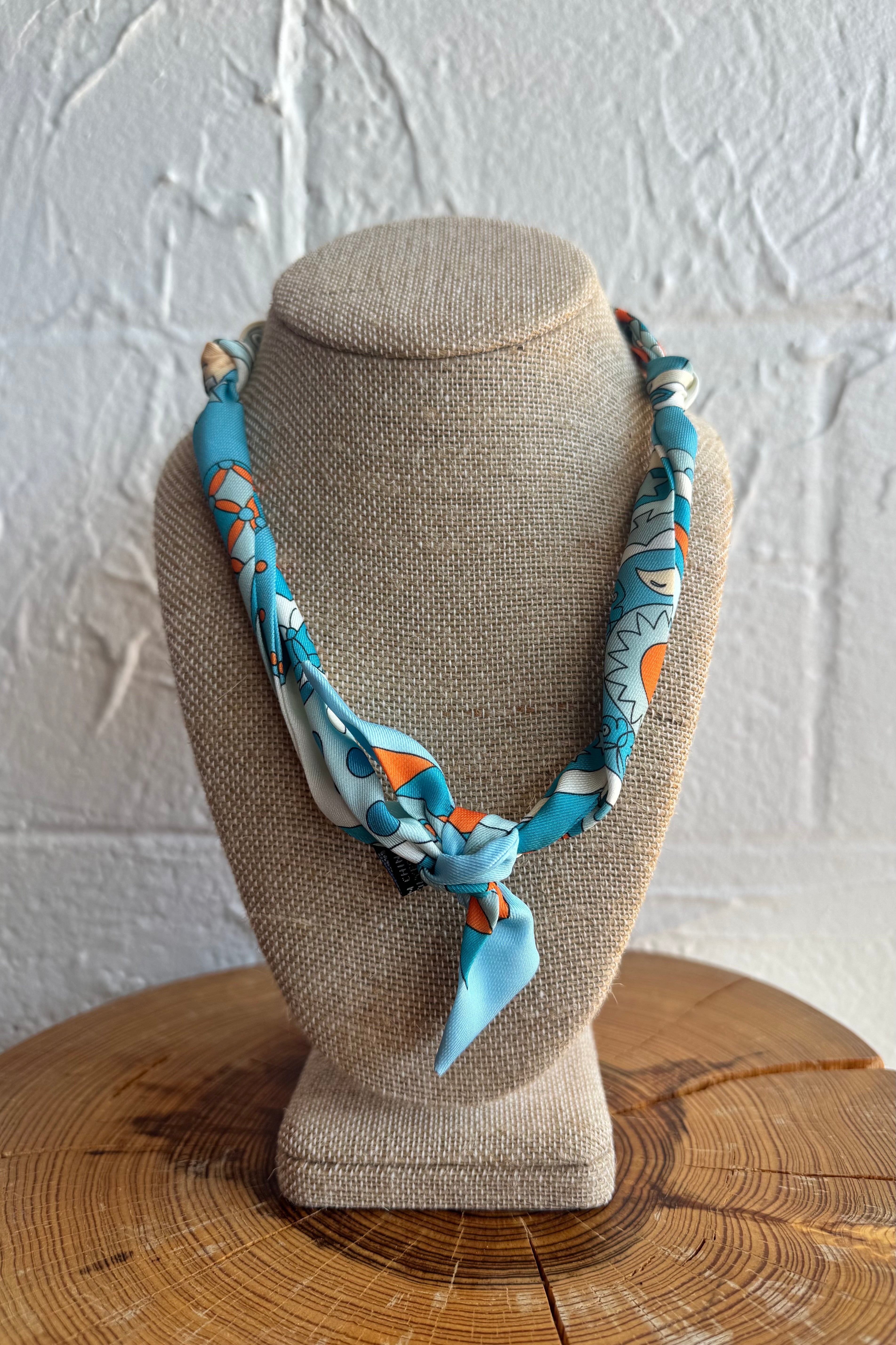 Knotted Bandana Scarf Necklace - Citrus Coast