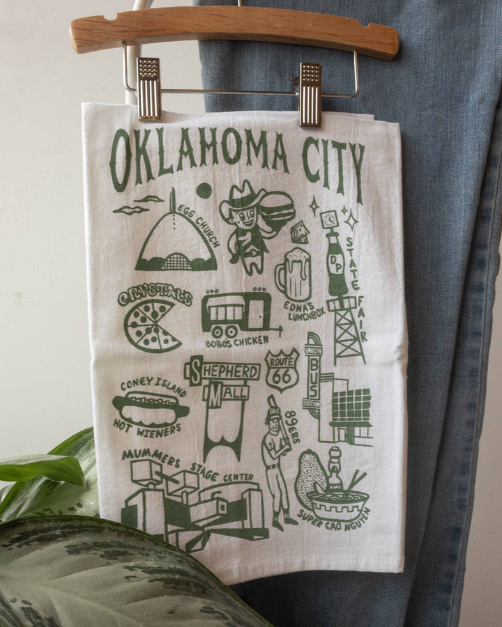 Oklahoma City Bucket List Tea Towel