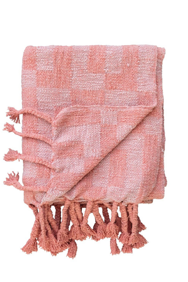 Vibrant Geometric Cotton Blend Throw Blanket