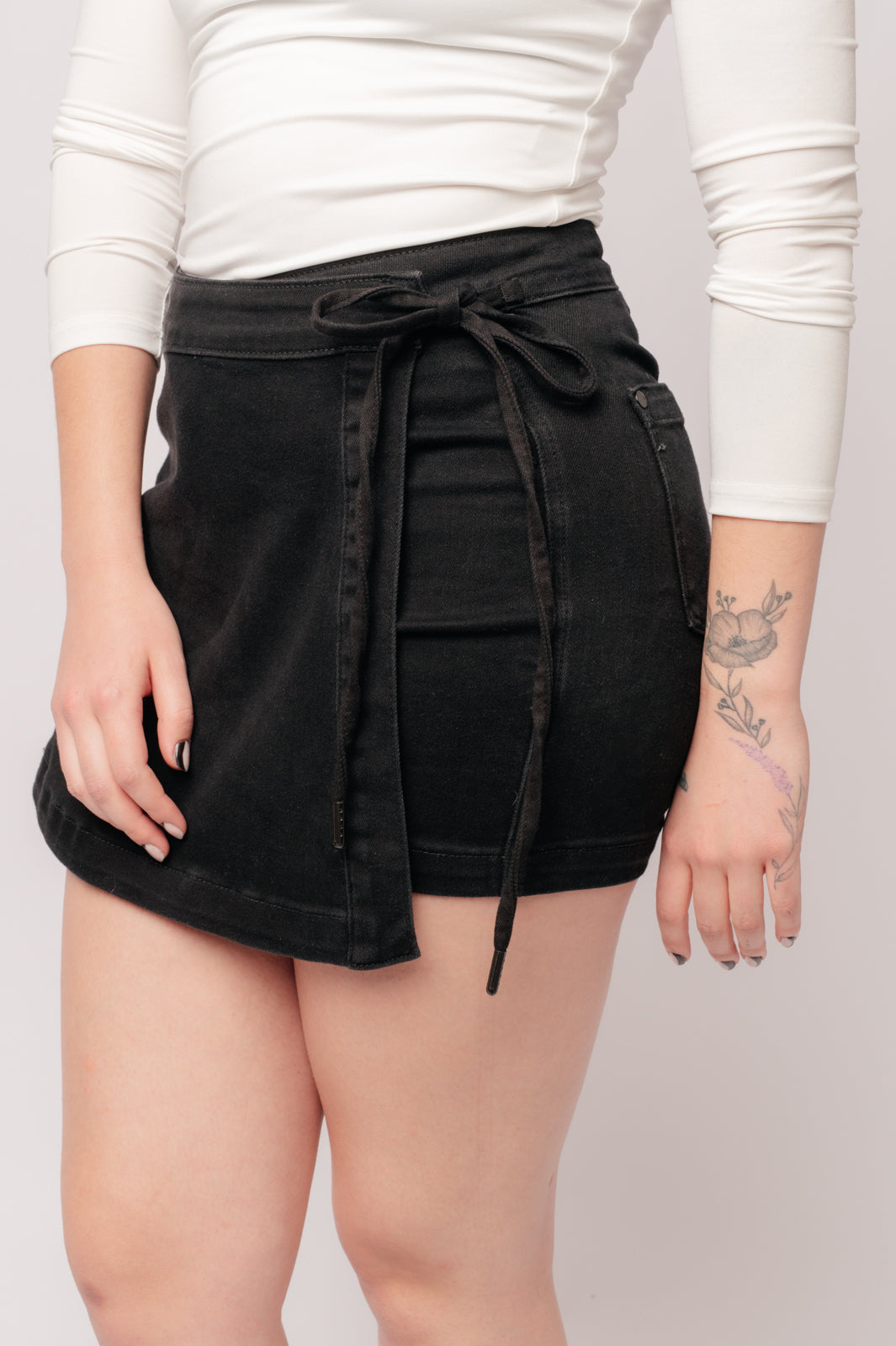 Judy Blue: Have It All High Rise Side Tie Denim Skort