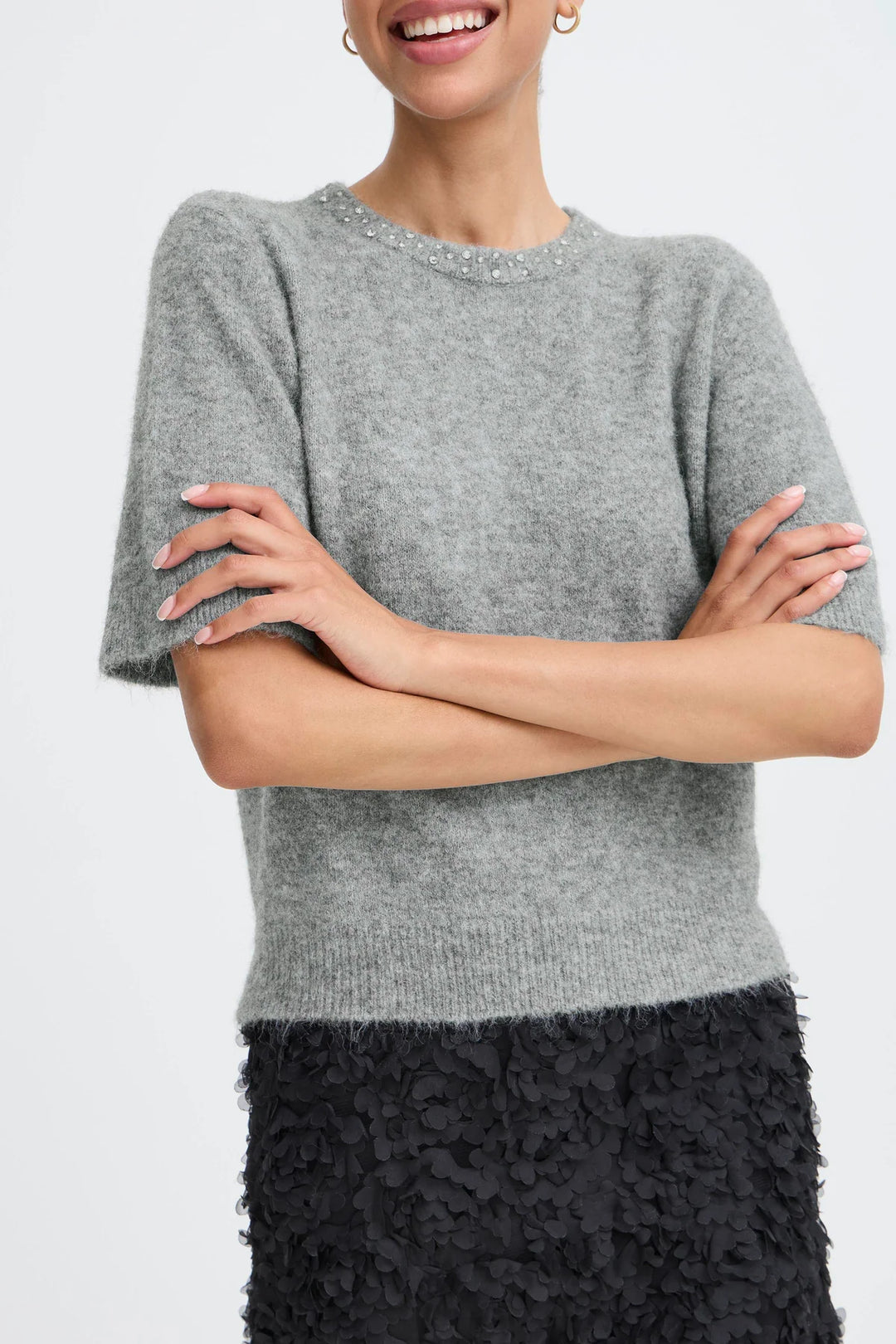 Byomea rhinestone sweater top