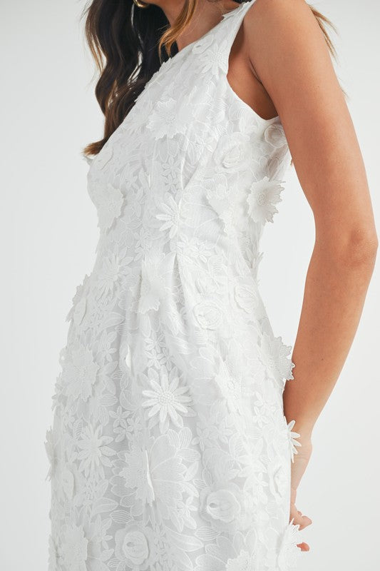 Santorini Romance Lace Midi Dress