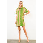 Palm Beach Stripe Shirt Dress