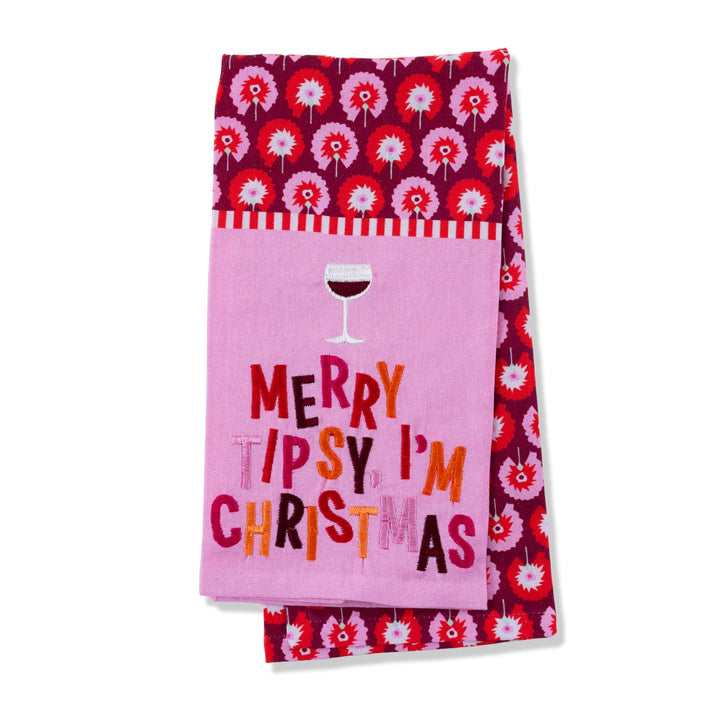 Merry Tipsy Dish Towel