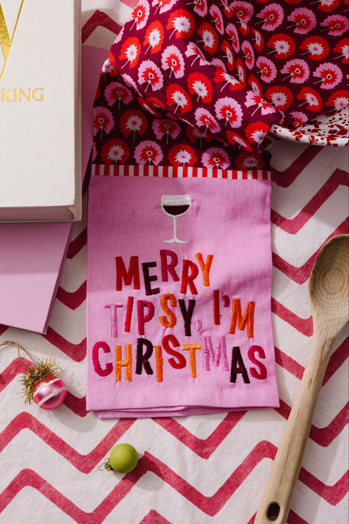 Merry Tipsy Dish Towel