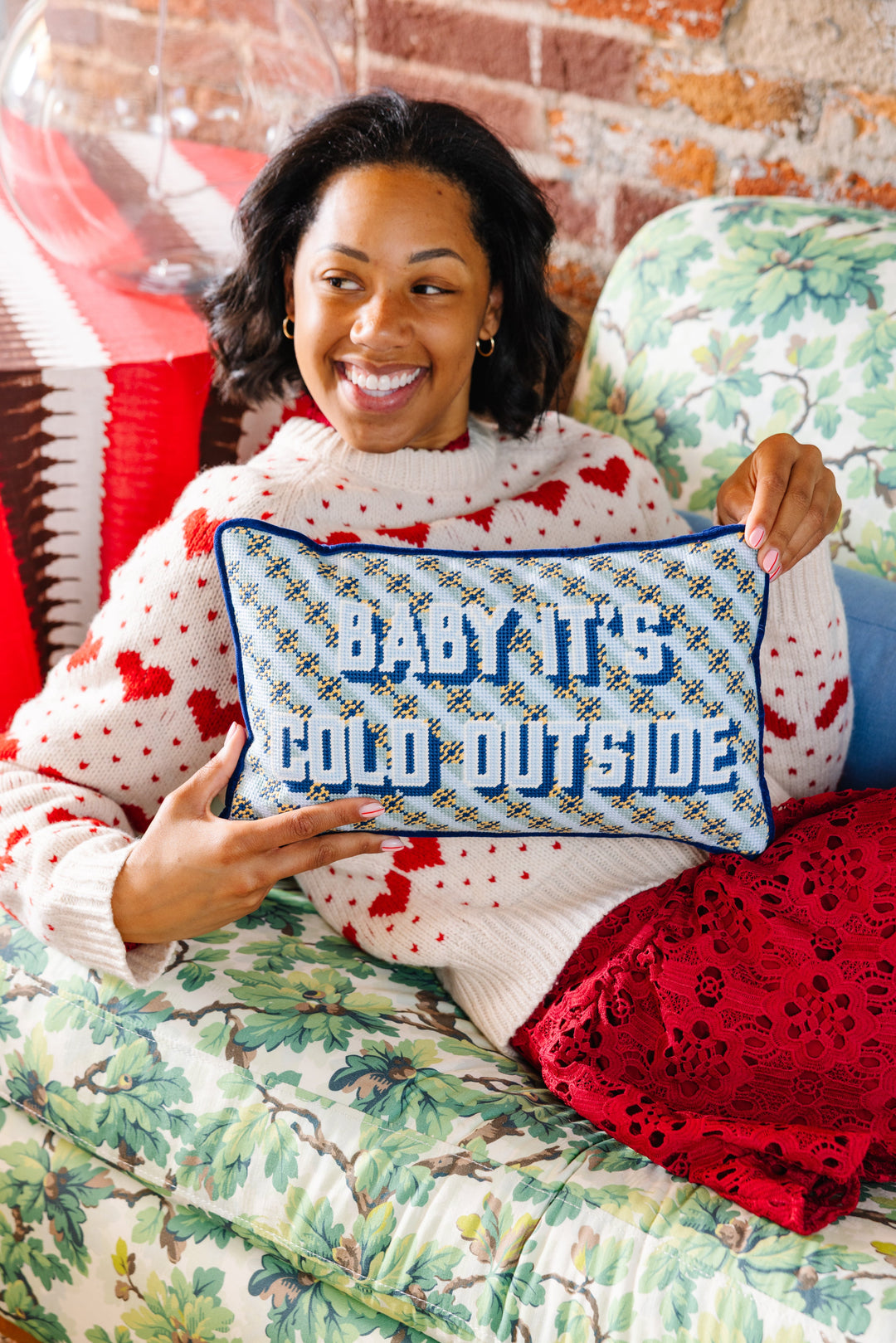 Baby It's Cold Outside Needlepoint Pillow
