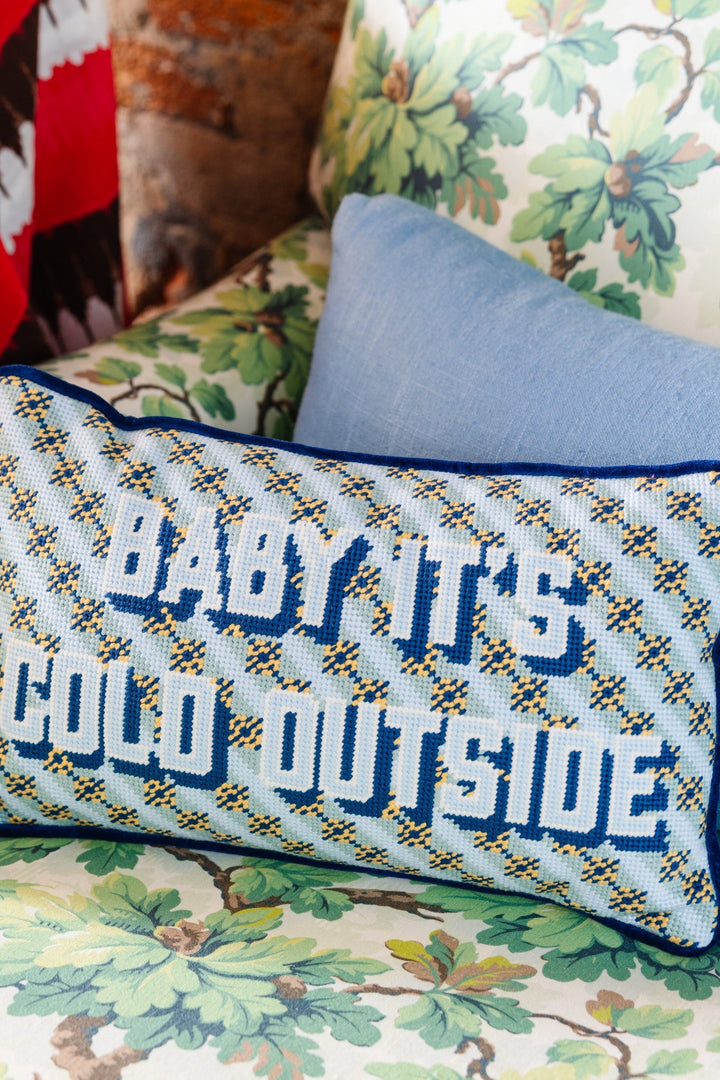 Baby It's Cold Outside Needlepoint Pillow
