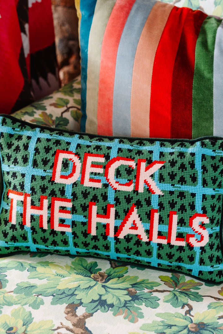 Deck the Halls Needlepoint Pillow