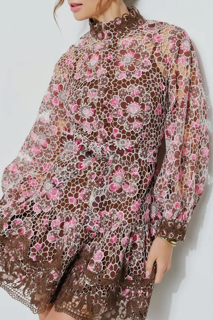 The Bloom & Lace Mini Dress