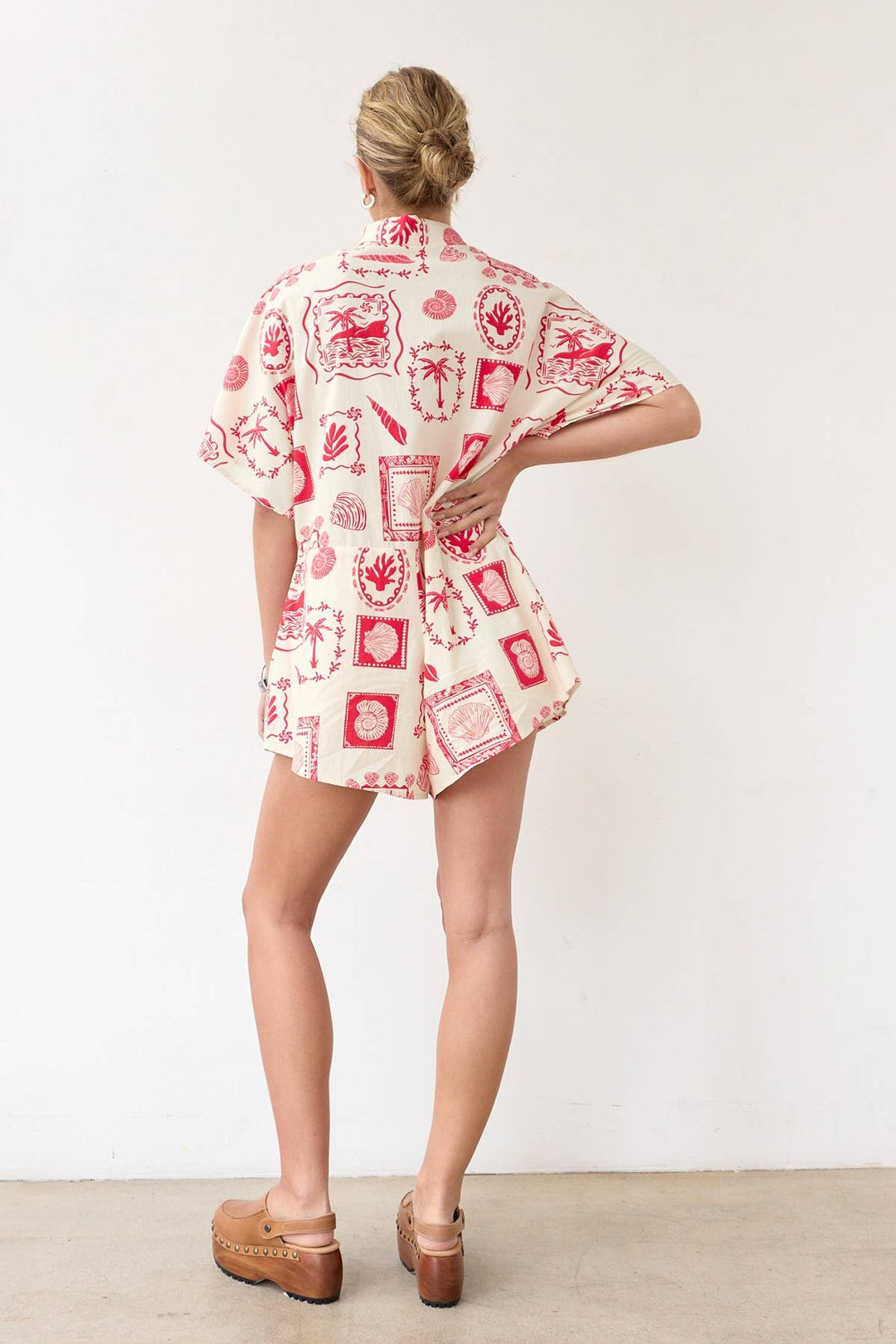 Wish You Were Here Palm Print Romper
