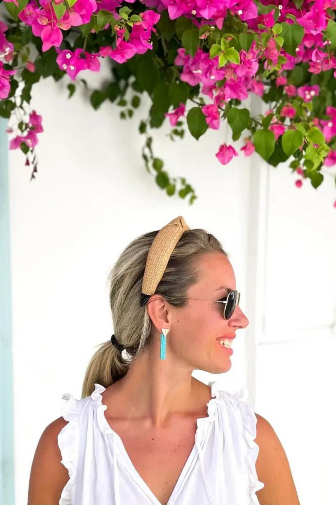 Turquoise & Gold Triangle Statement Earrings
