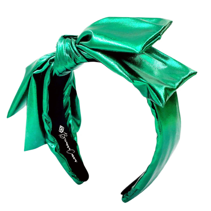 BRIANNA CANNON | Green Metallic Side Bow Headband
