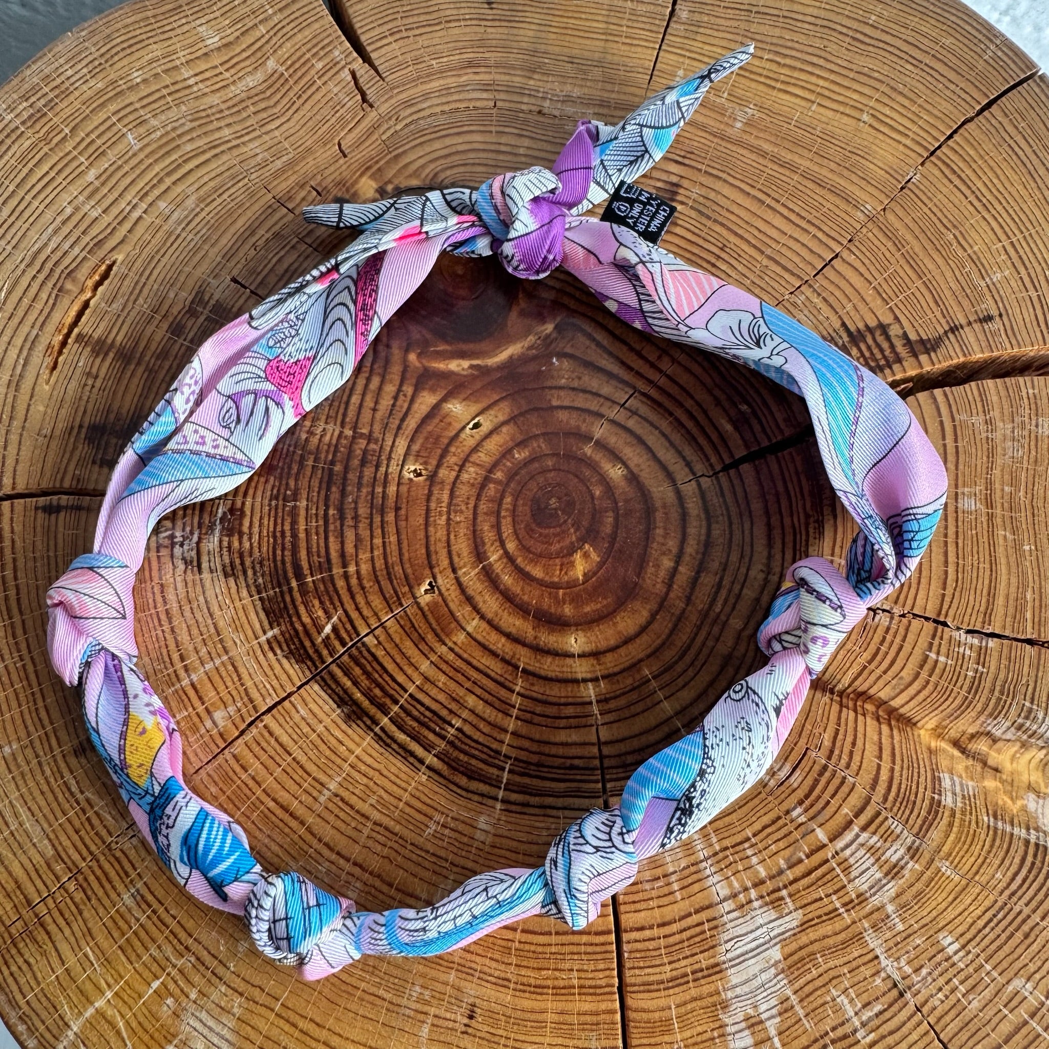 Knotted Bandana Scarf Necklace - Sugar Pink