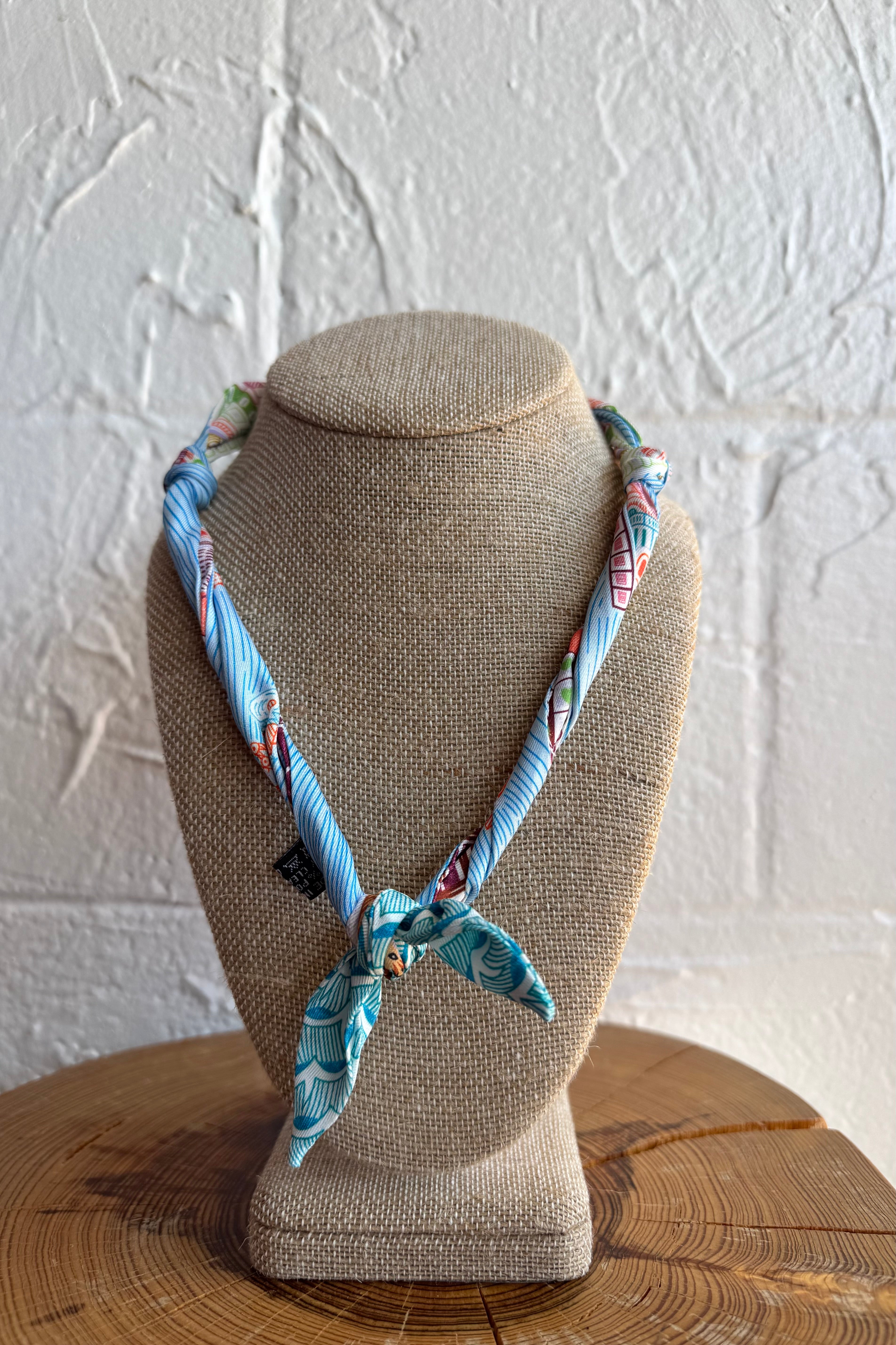 Knotted Bandana Scarf Necklace - Pastel Breeze