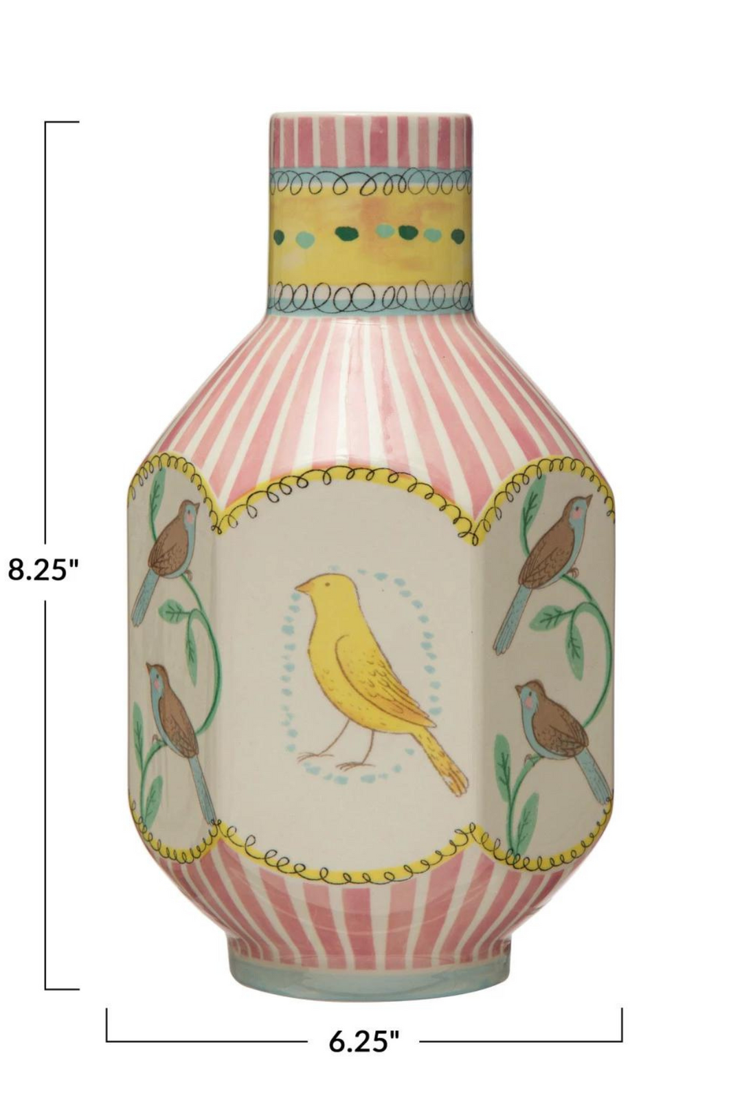 Whimsy Bird Ceramic Vase