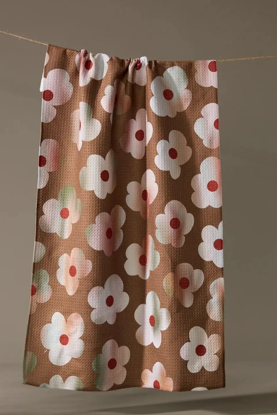 Brushed Bouquet Brown Tea Towel