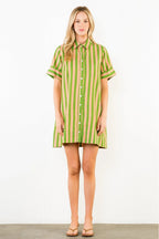 Palm Beach Stripe Shirt Dress