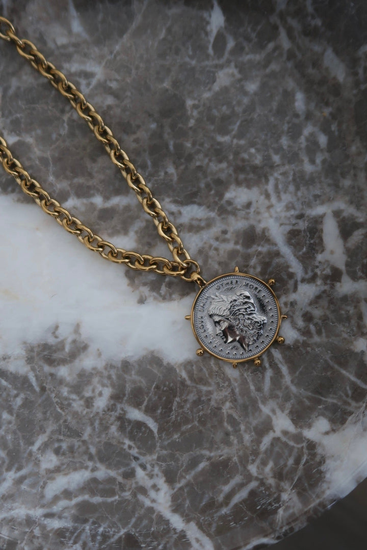Chansuttpearls | TWO TONED COIN NECKLACE