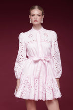 Ballet Pink Broderie Anglaise Shirtdress