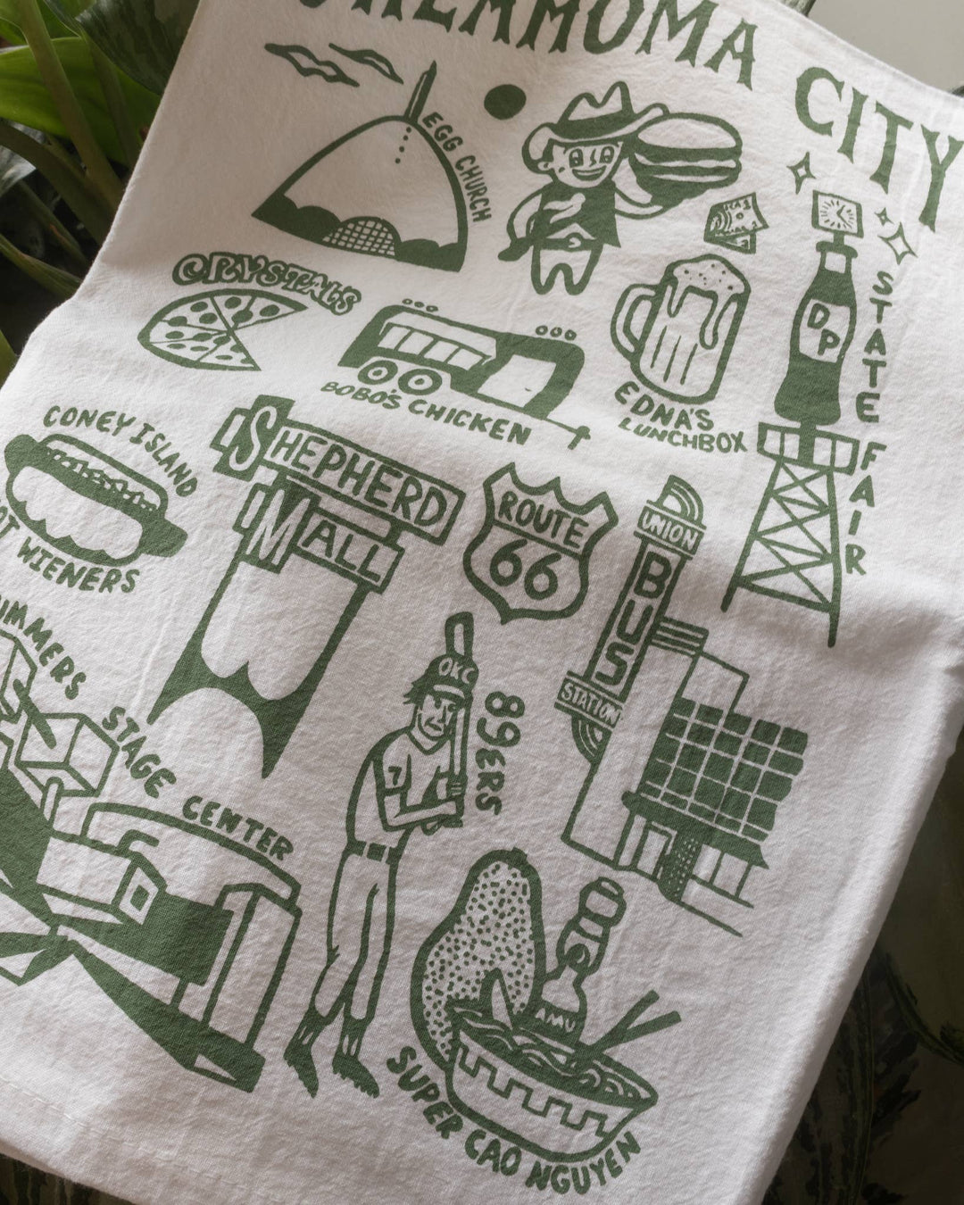 Oklahoma City Bucket List Tea Towel