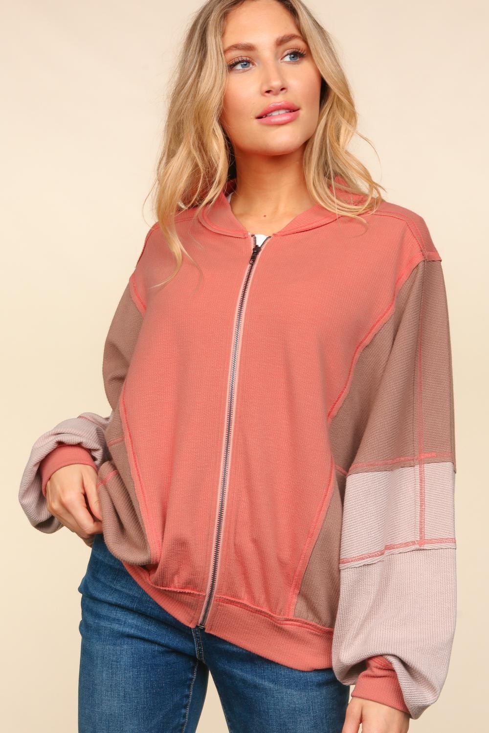 Sienna Colorblock Bomber Jacket