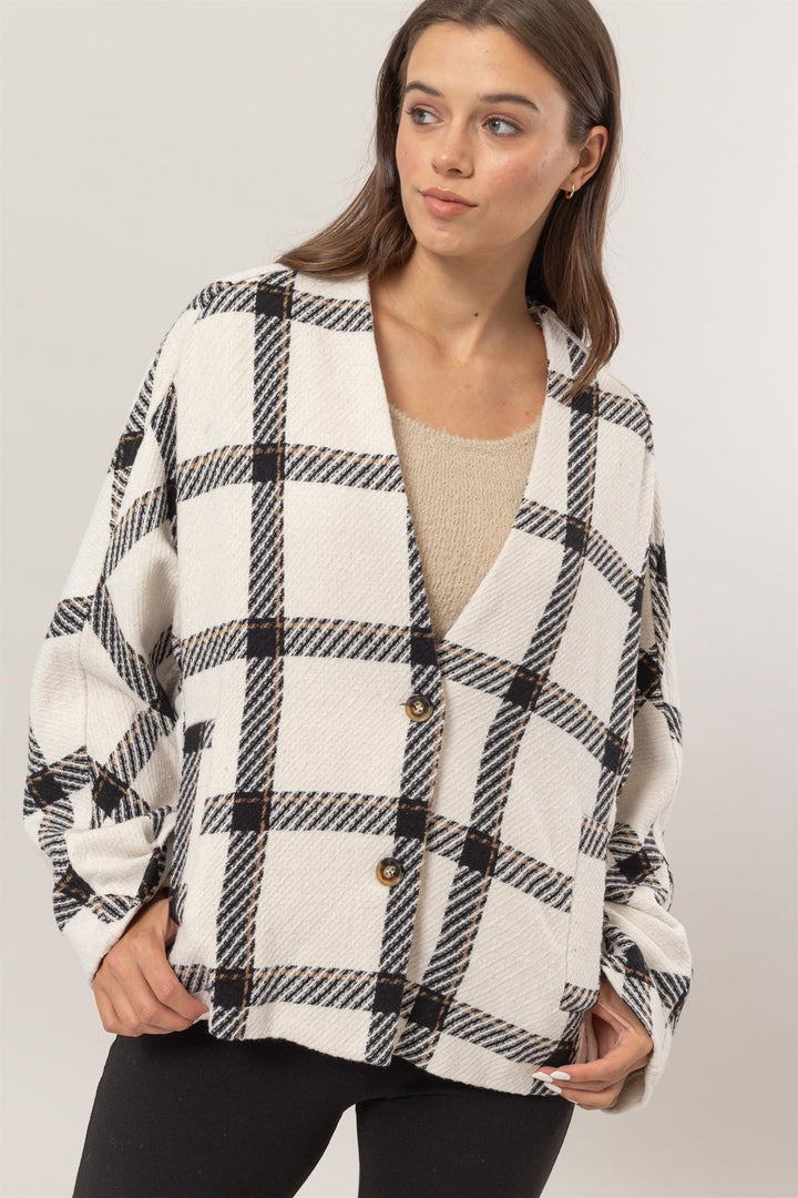 Harrison Plaid Jacket with Side Slit Pockets