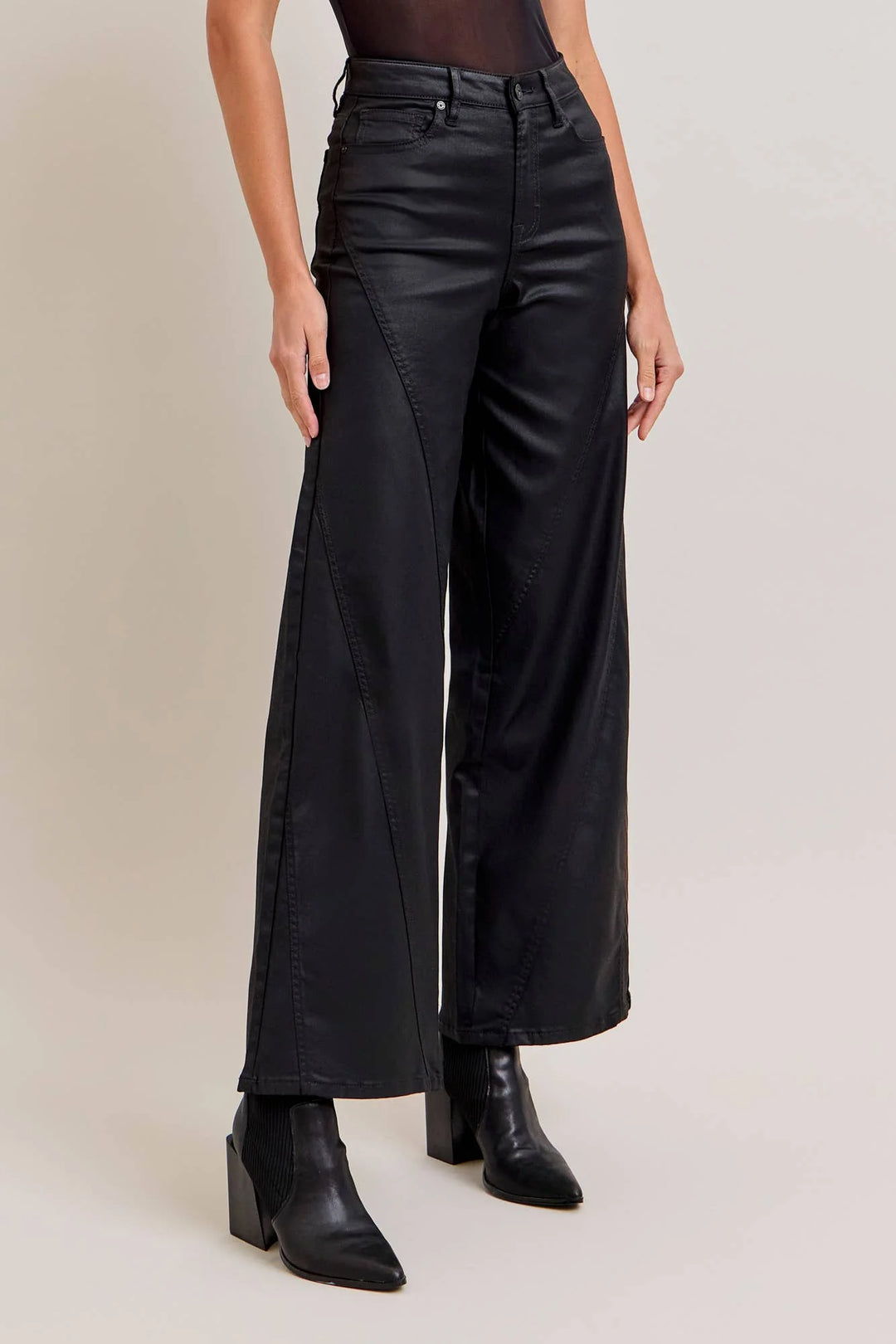 HIDDEN | NORI COATED WIDE LEG JEANS