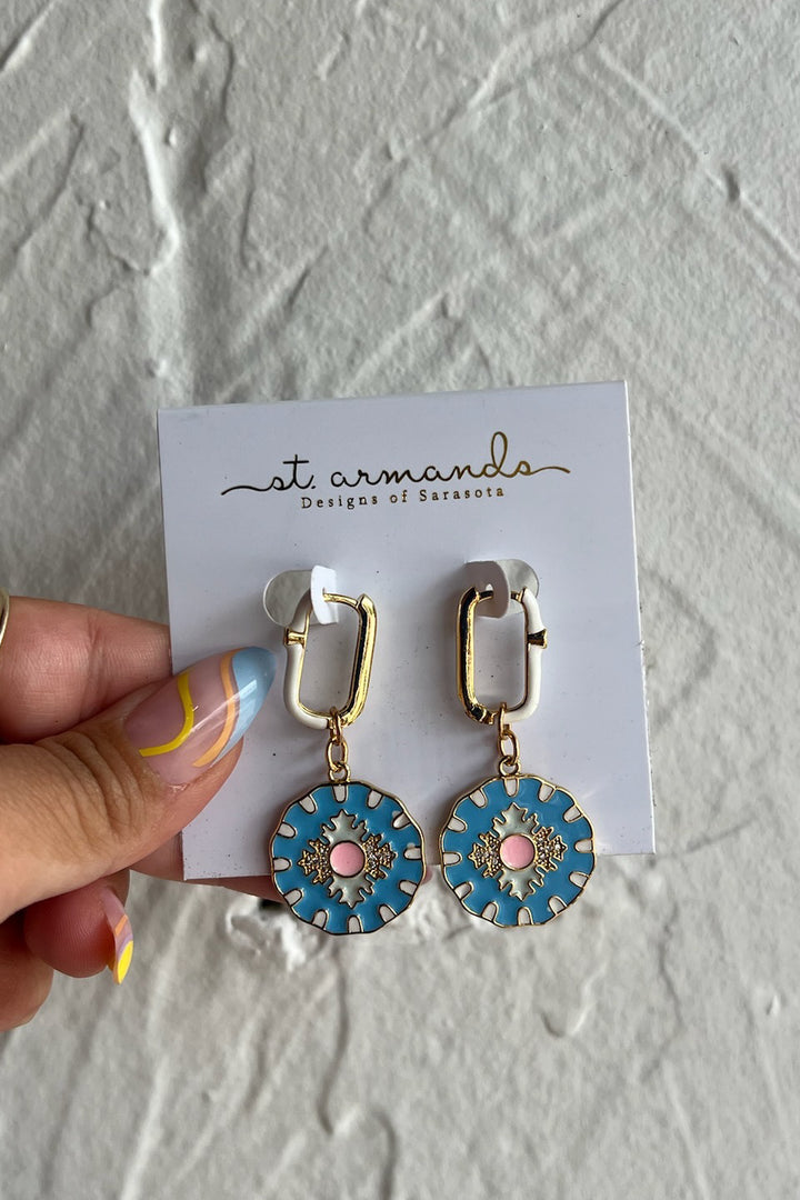 Capri Tile Charm Statement Earrings