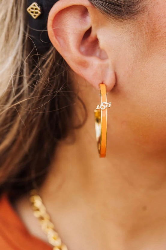 BRIANNA CANNON | OSU LOGO HOOP EARRINGS