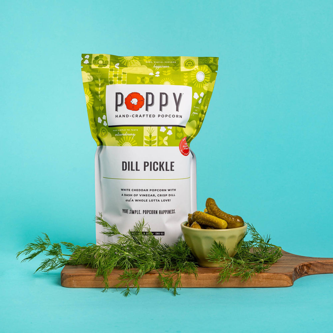 Poppy Dill Pickle Popcorn