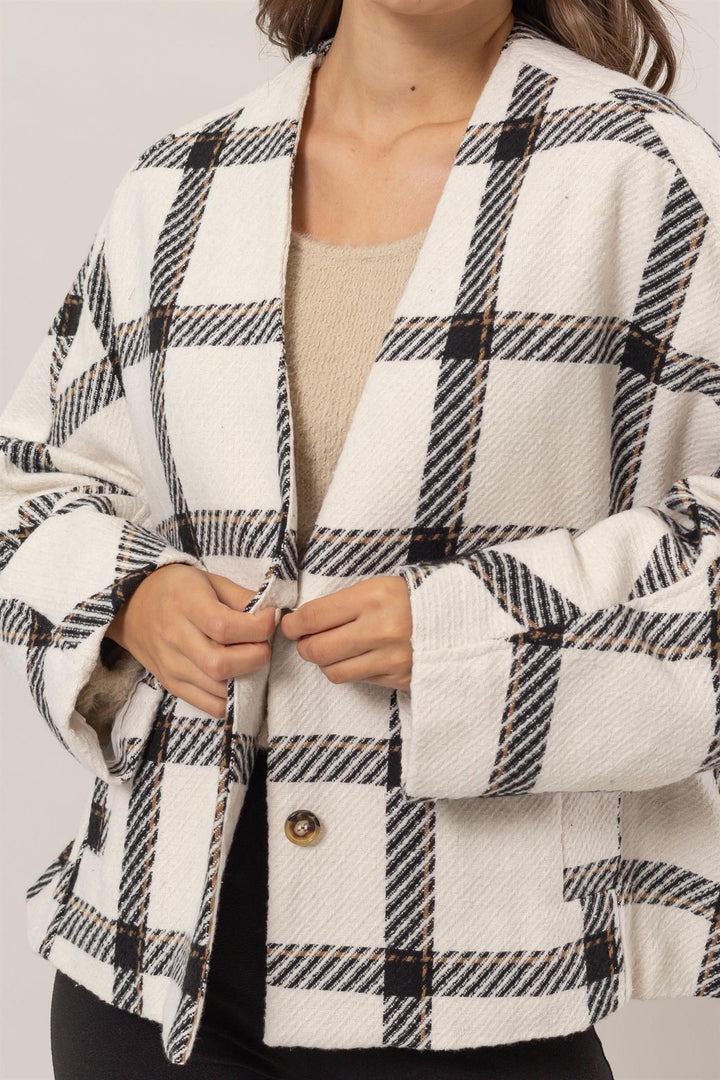 Harrison Plaid Jacket with Side Slit Pockets