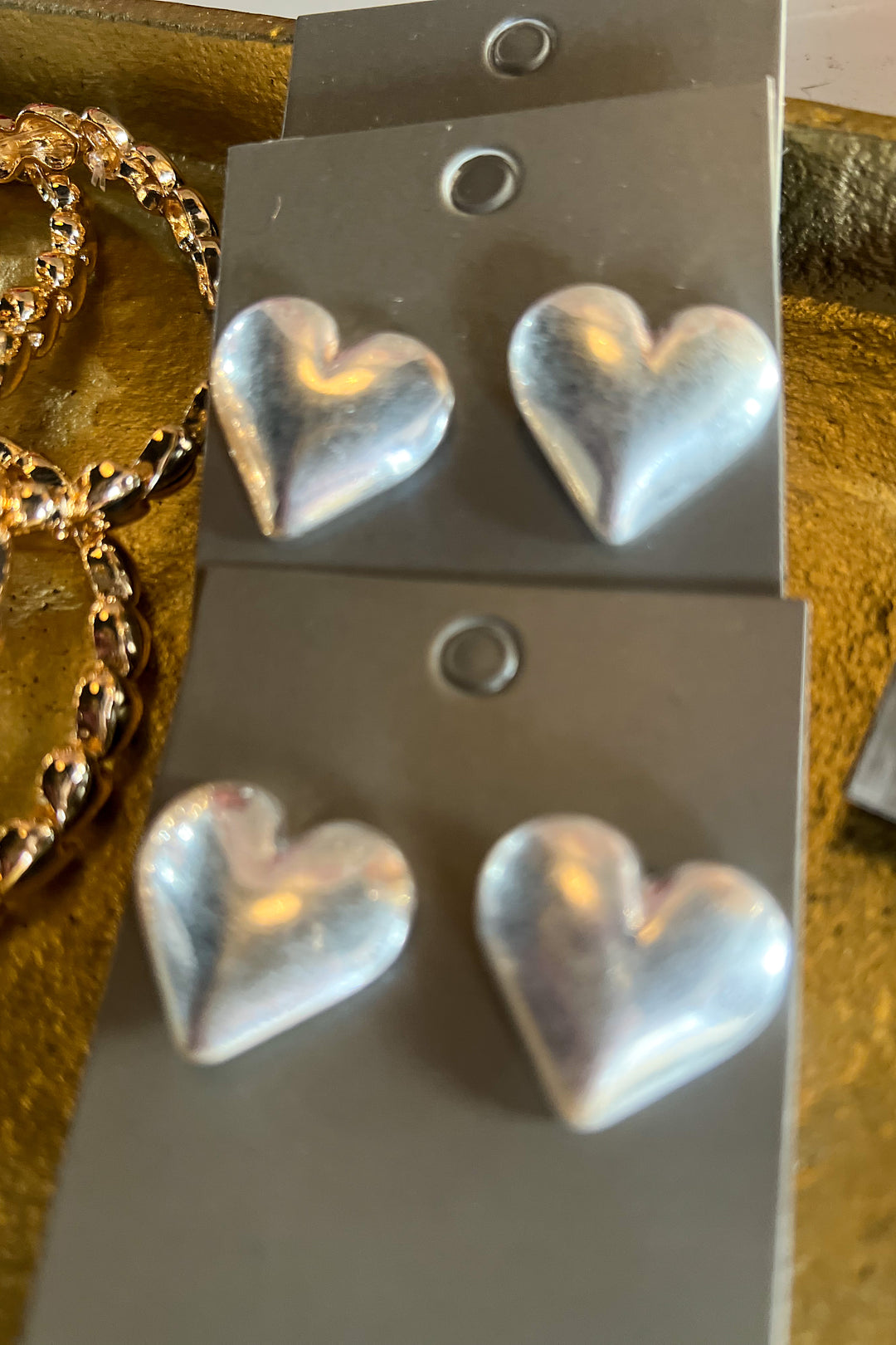 Puffy Heart Stud Earrings