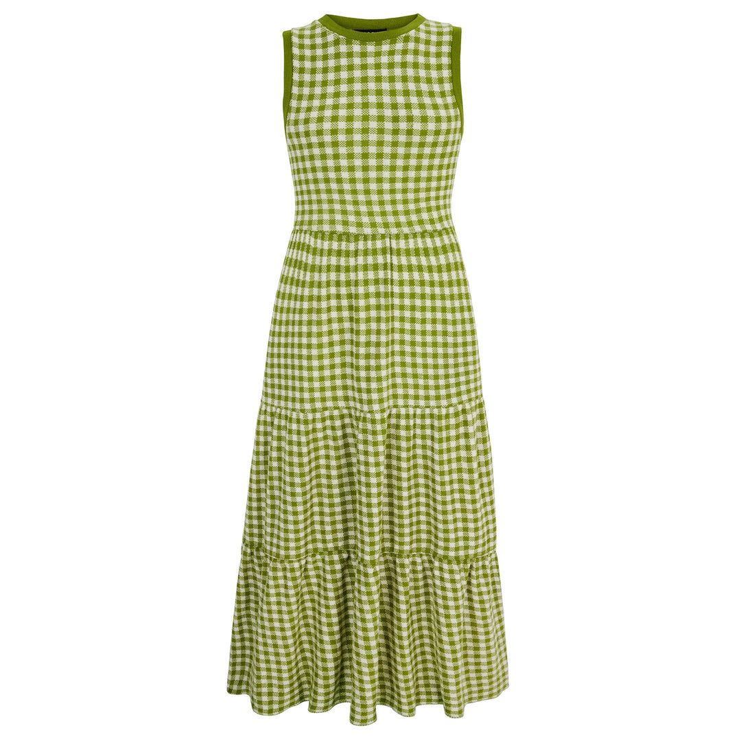 Paula Gingham Knitted Midi Dress