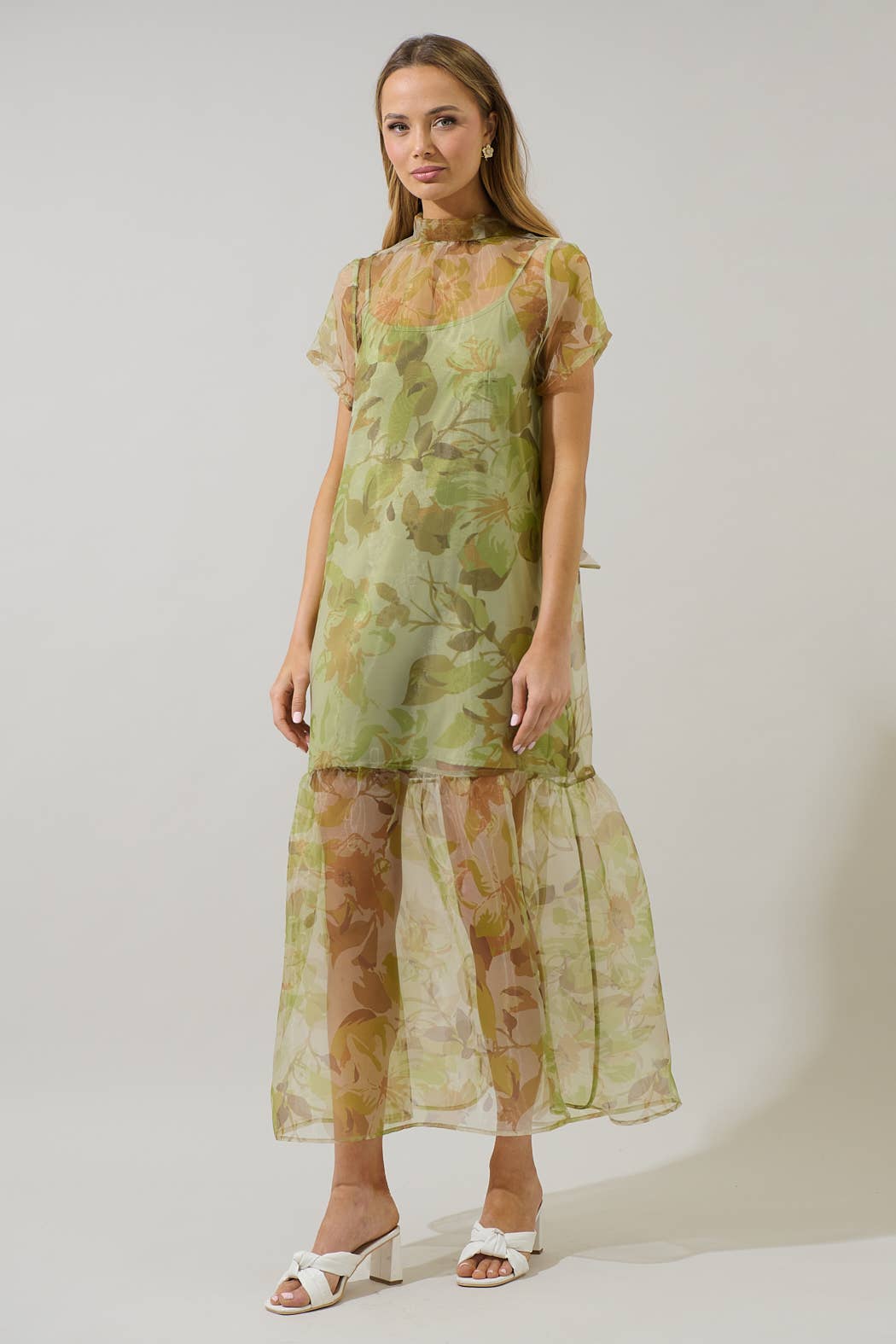Ellery Floral Dime Organza Maxi Dress