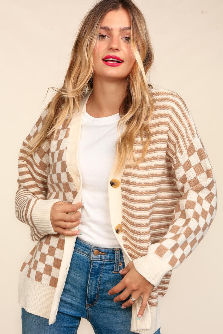 Charming Checkered Cardigan