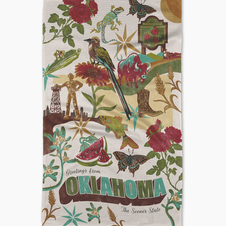 GEOMETRY | Greetings from Oklahoma Tea Towel