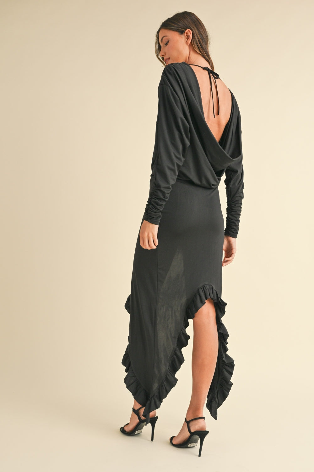 Driving Me Crazy Asymmetric Ruffle Dress