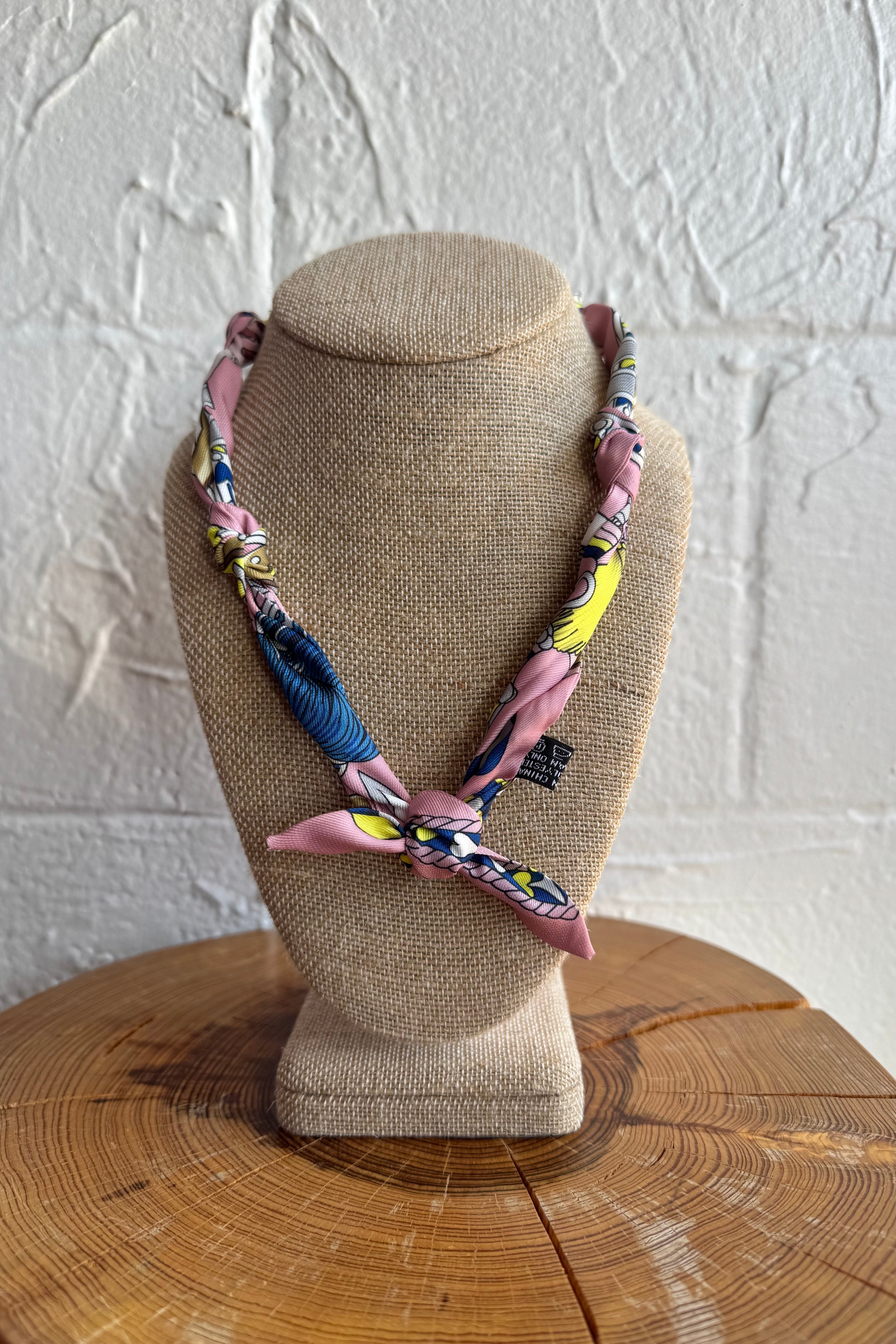 Knotted Bandana Scarf Necklace - Blush Belle