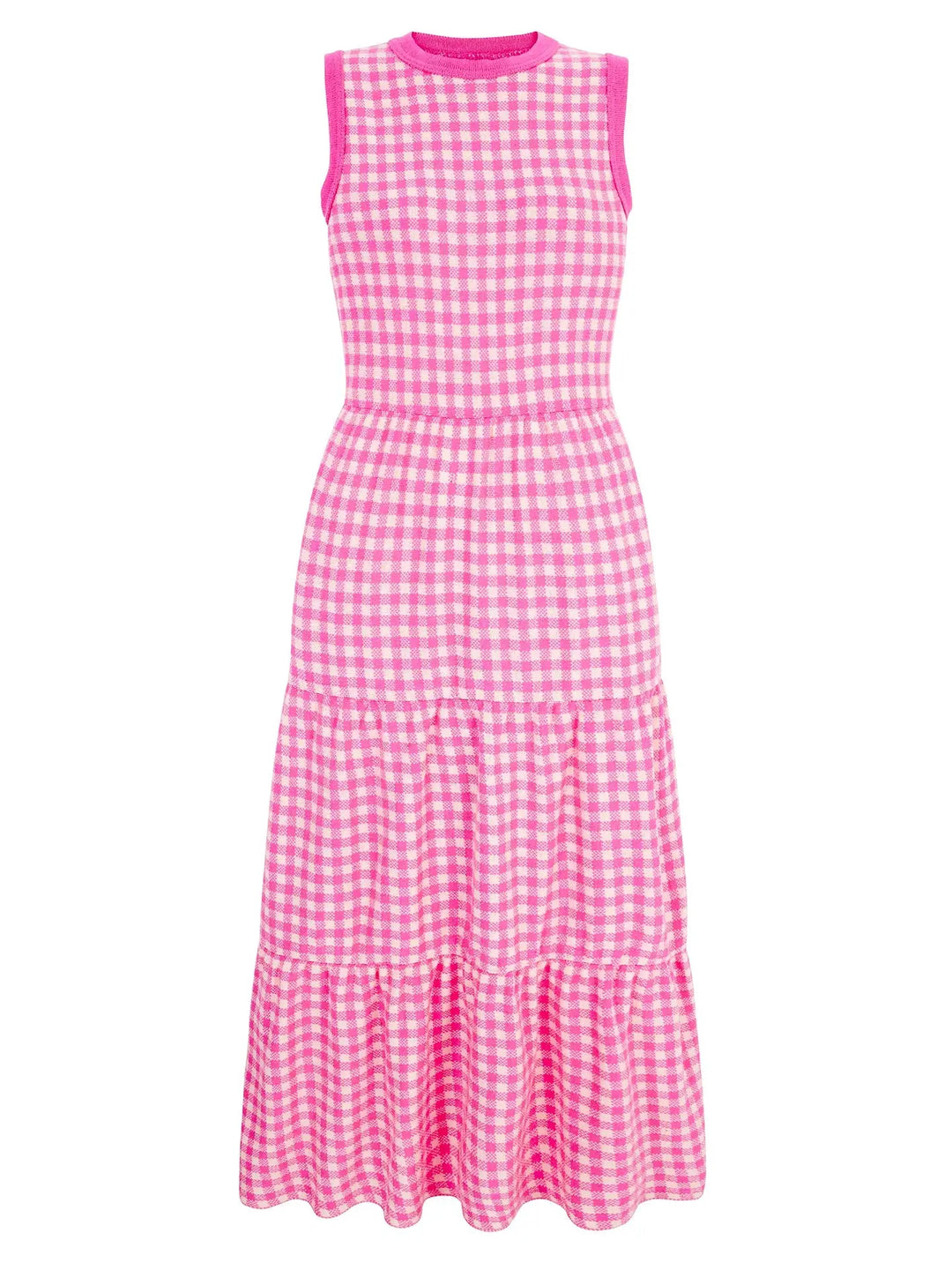 Paula Gingham Knitted Midi Dress