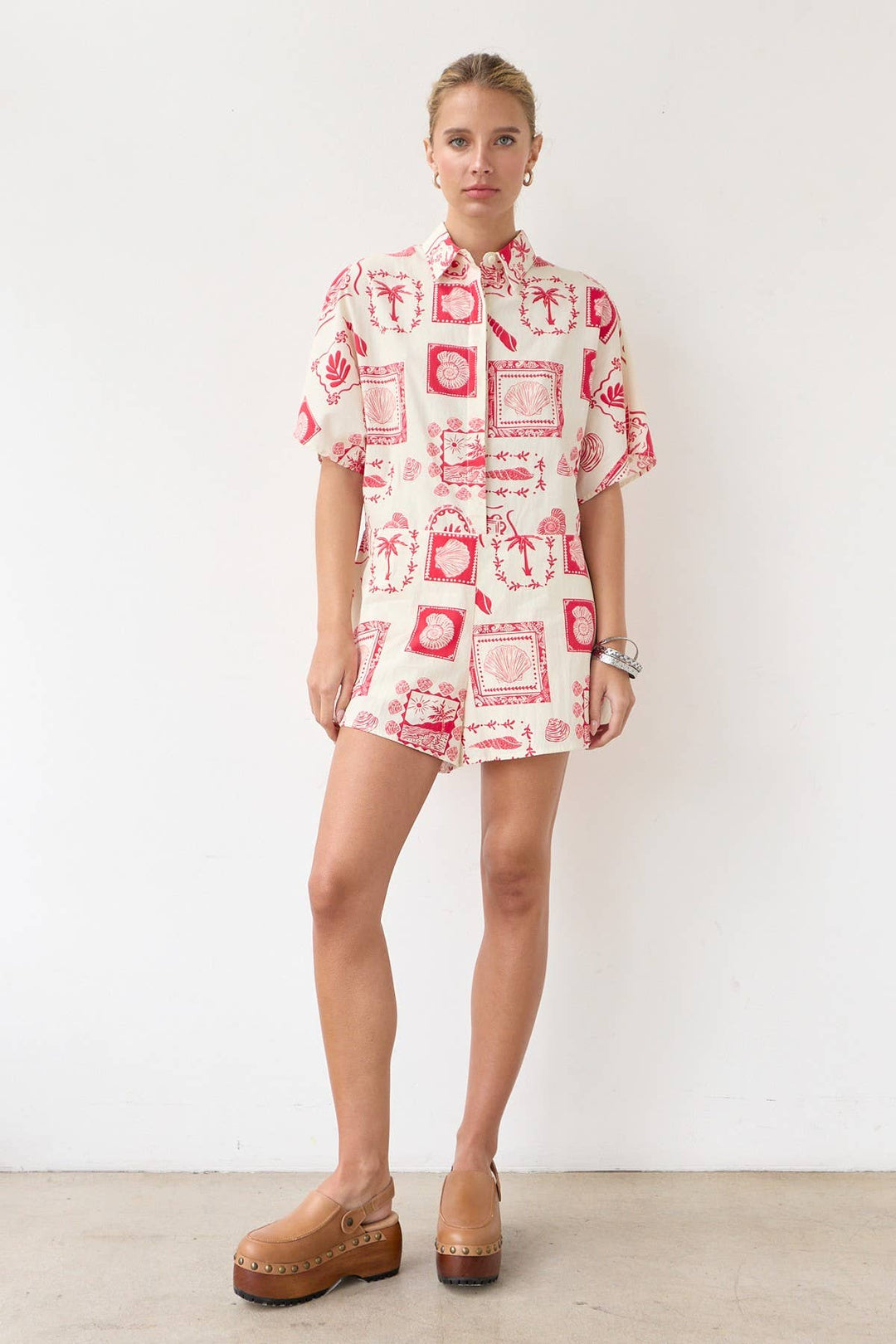 Wish You Were Here Palm Print Romper